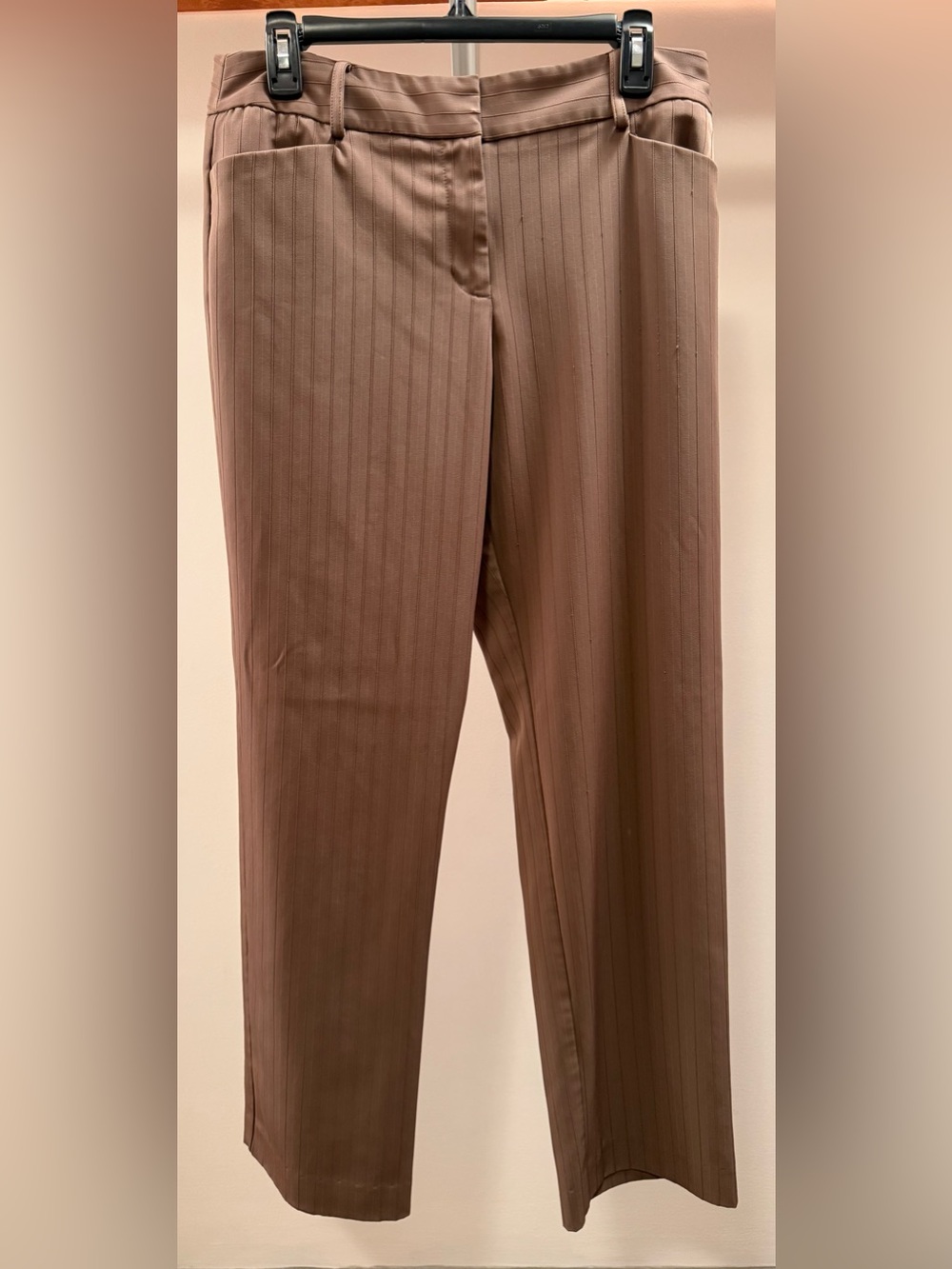 George Women's Taupe Pinstripe Dress Pants